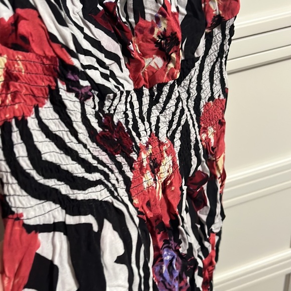 Strapless zebra print flower dress - Picture 5 of 6